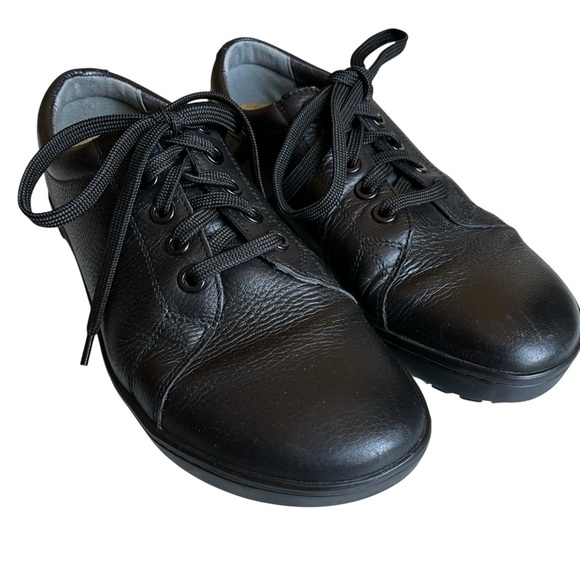 Birkenstock QO 500 Smooth Black Leather Sneaker Work Shoe Non Metal L9 M7 - Picture 3 of 12